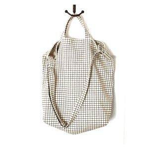 BAGGU Duck Bag in Natural Grid